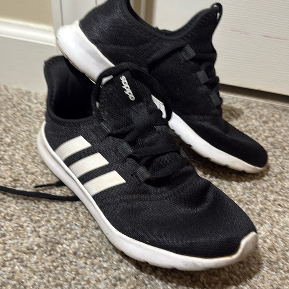 Addidas Black and White Cloudfoam Sneakers